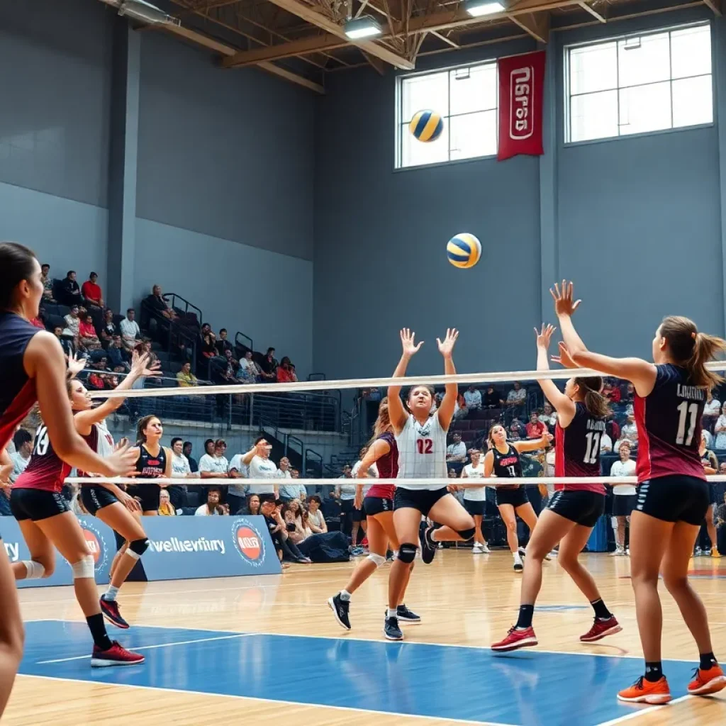 Volleyball match between Long Beach Poly and Mission Viejo