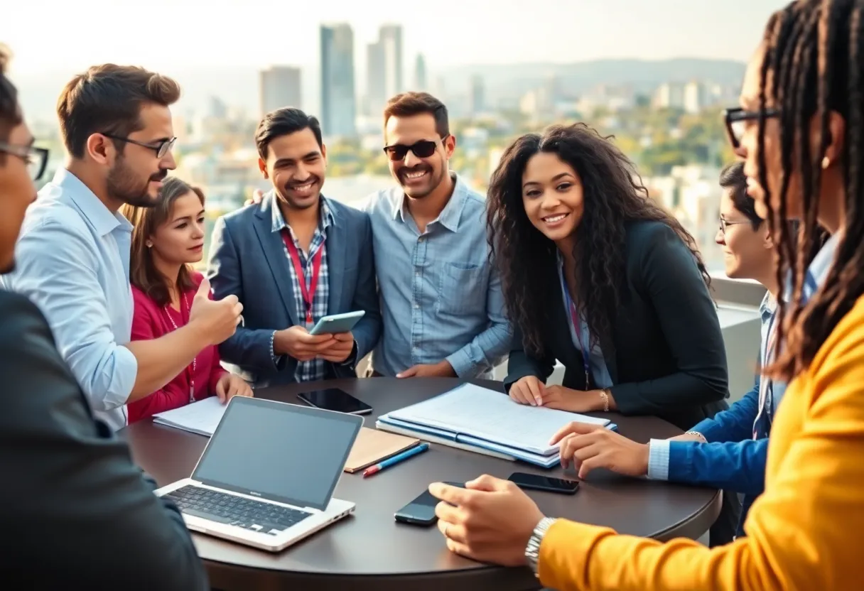 Discussion on AI innovations involving diverse individuals in California.