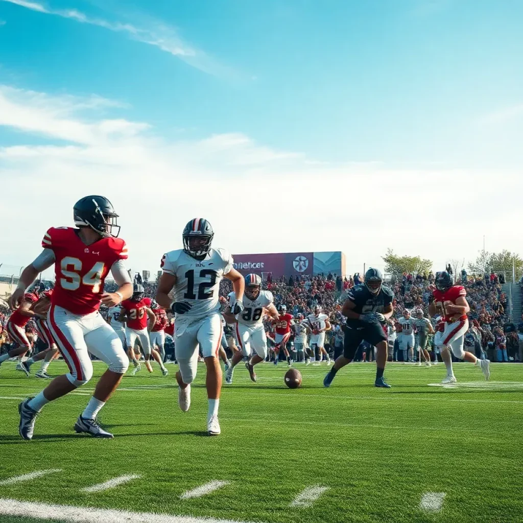 Football game between Mission Viejo Diablos and Woodbridge Warriors