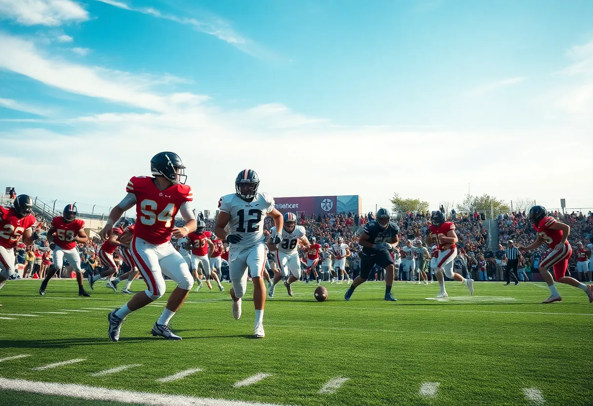Football game between Mission Viejo Diablos and Woodbridge Warriors