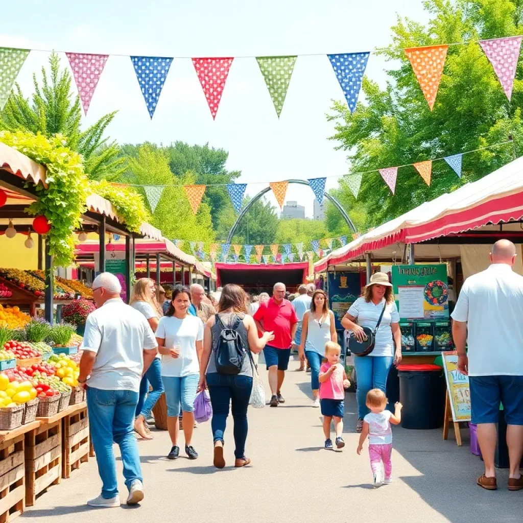 Families enjoying the Mission Viejo Farmers Market with fresh produce and activities.