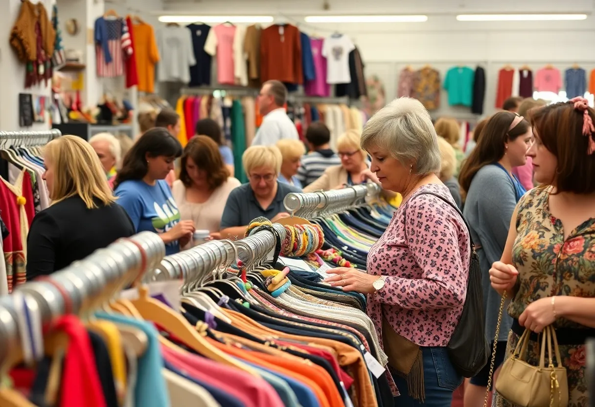 Community members participating in National Thrift Shop Day in Mission Viejo