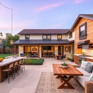 Exterior view of a modern farmhouse in Mission Viejo, California.