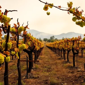 Wildfire damage in Napa Valley vineyards