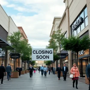 Nordstrom store at Santa Monica Place with a closing sign