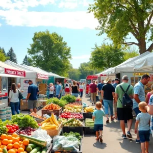Families and vendors at Rancho Mission Viejo Farmers Market