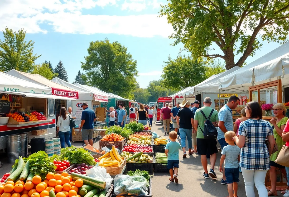 Families and vendors at Rancho Mission Viejo Farmers Market