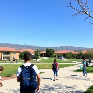 Overview of Rancho Santa Margarita schools with students preparing for school