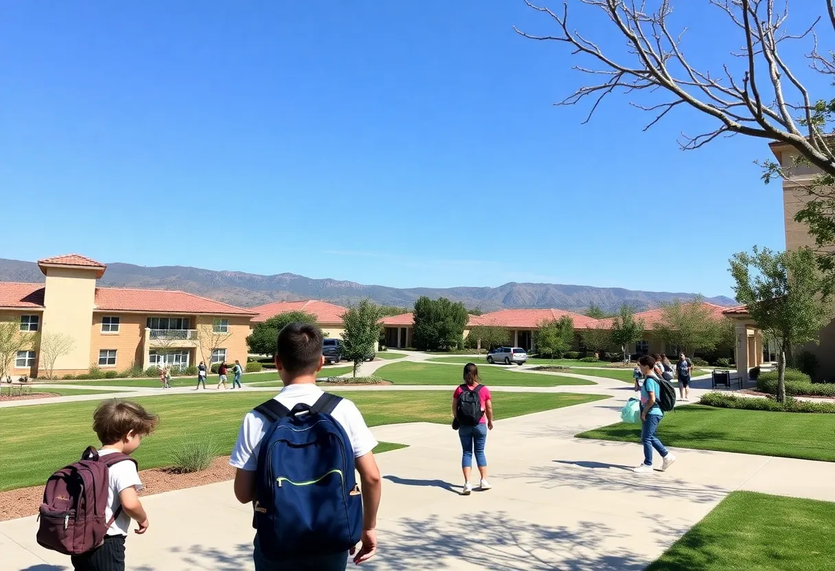 Overview of Rancho Santa Margarita schools with students preparing for school