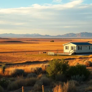 Rural landscape in California with a manufactured home