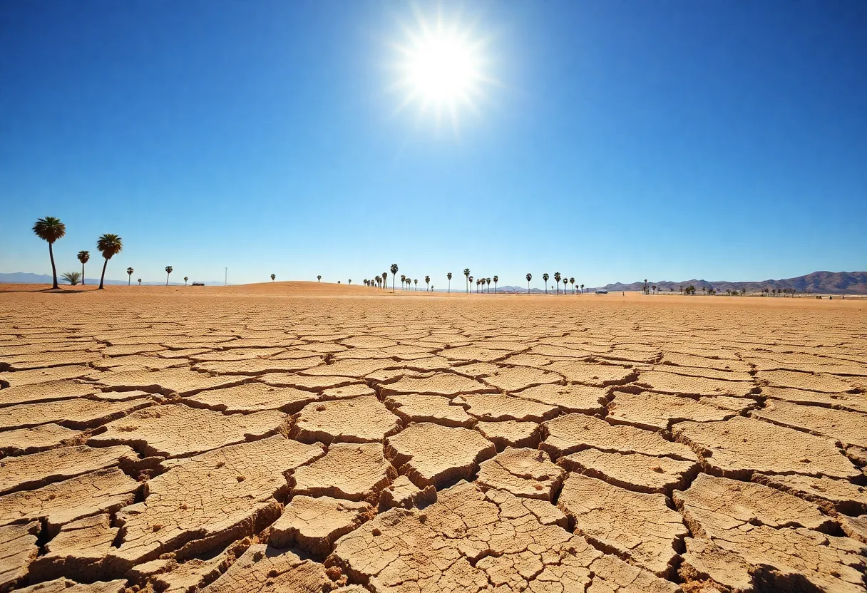 Desert landscape in Southern California during a heat wave