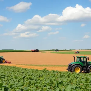 Sugar beet fields during harvest season in California