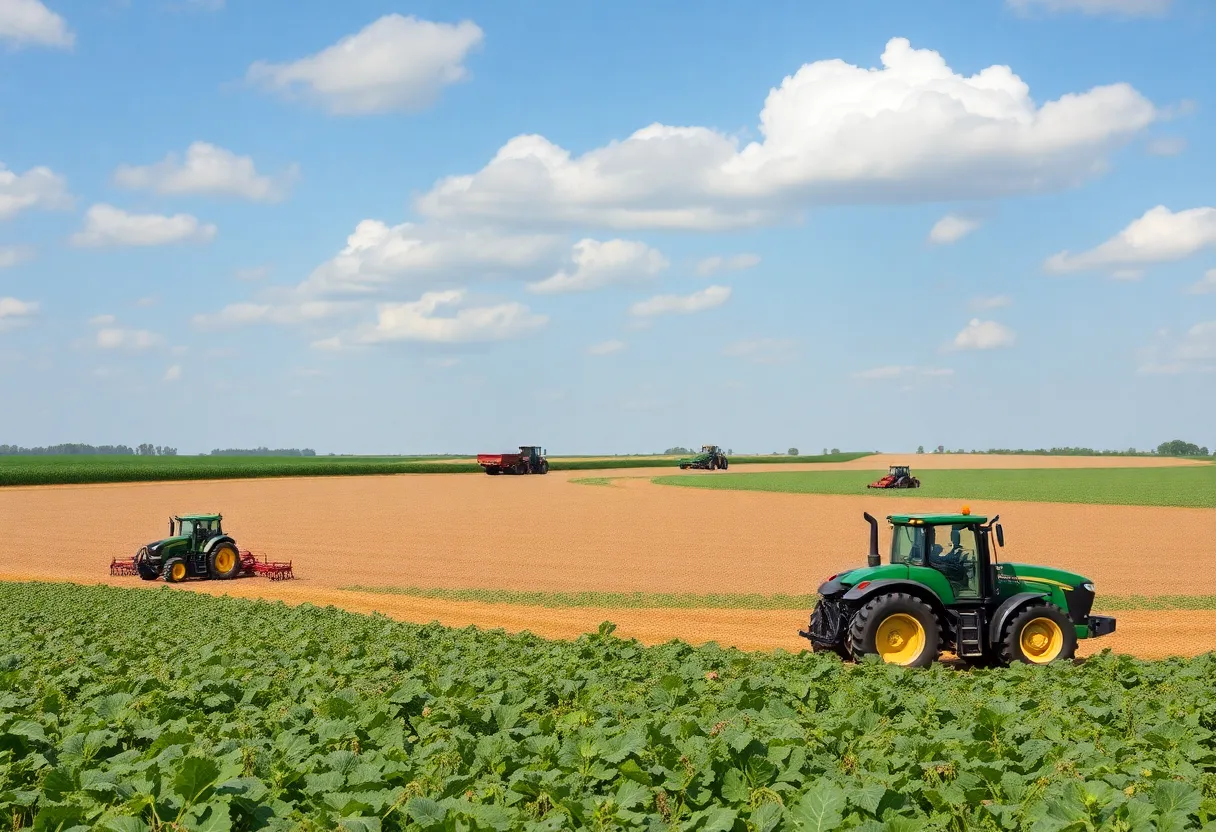 Sugar beet fields during harvest season in California