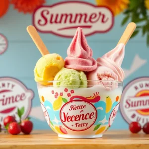 Bowl of Thrifty Ice Cream with various flavors