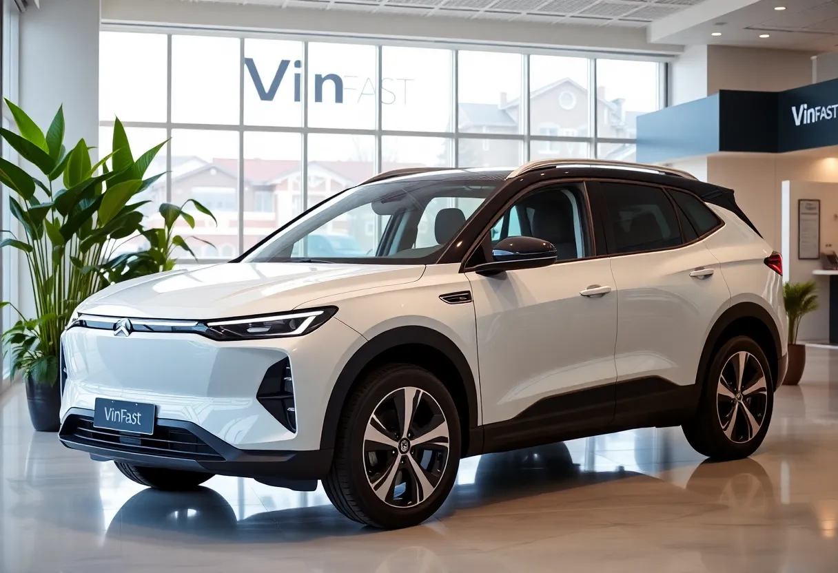 VinFast San Diego dealership featuring electric SUVs