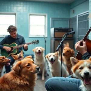 Musicians performing for shelter animals at the Wild Tunes initiative launch