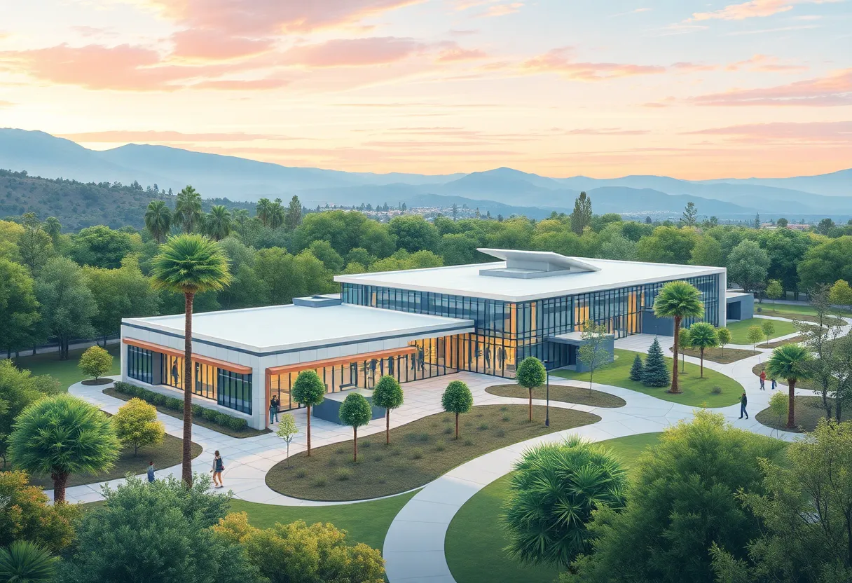 Rendering of Amgen's new research and development facility in Thousand Oaks, California.