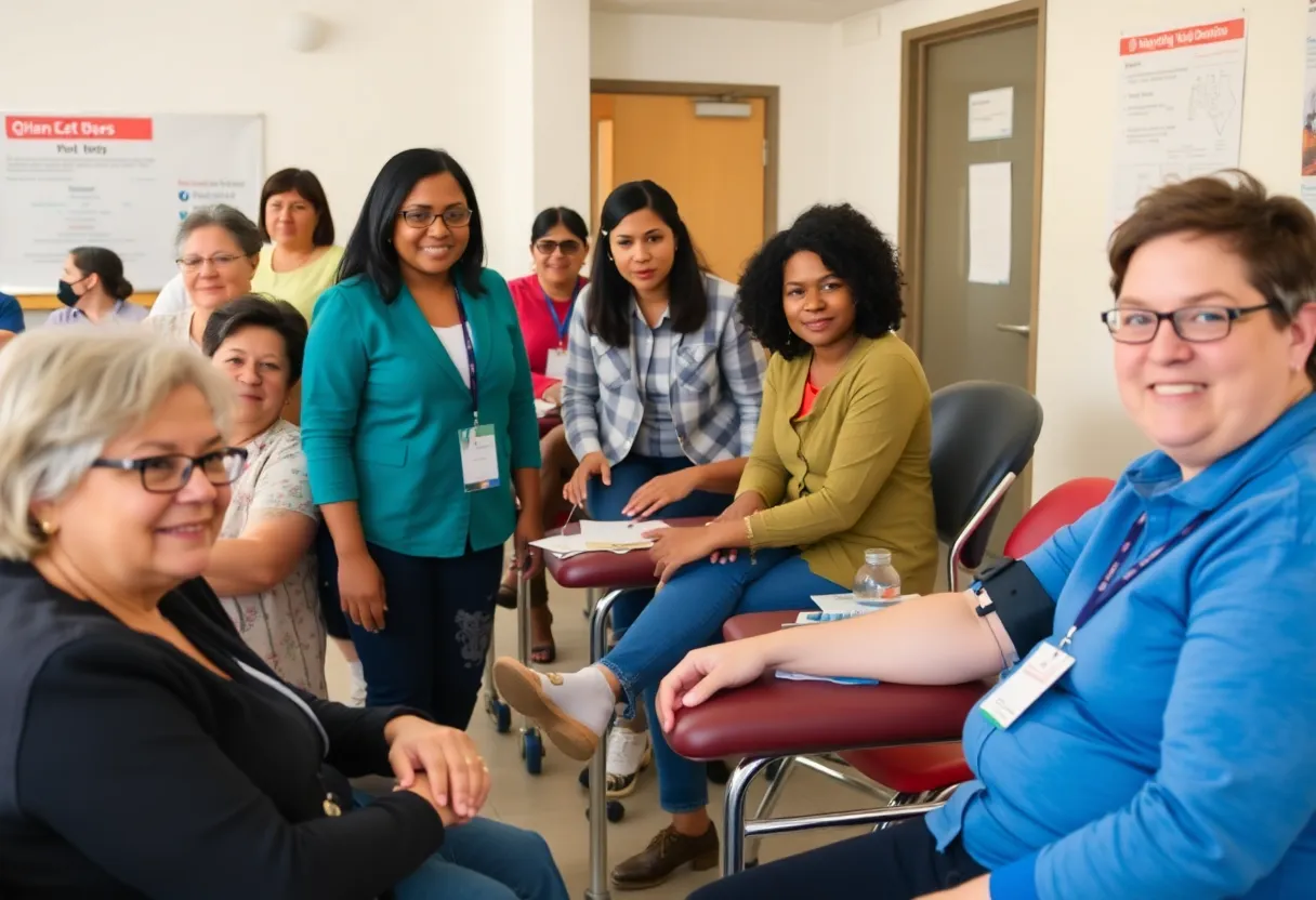 Individuals participating in a blood donation event