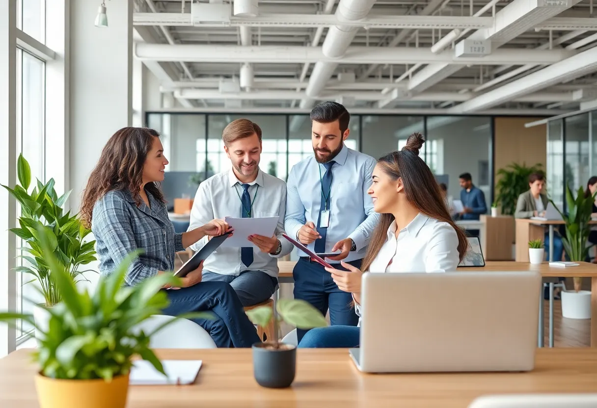 Professionals collaborating in an accounting office