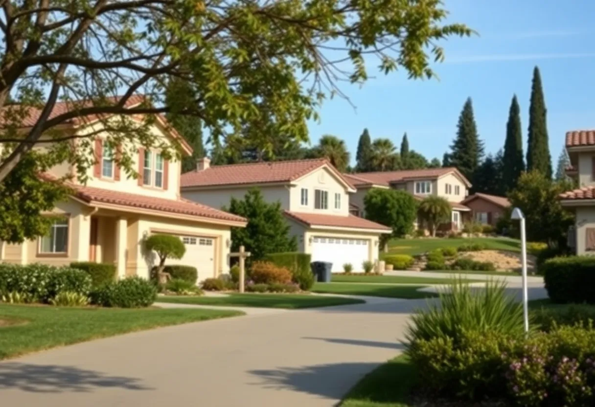 Neighborhood affected by changes in home insurance coverage in California.