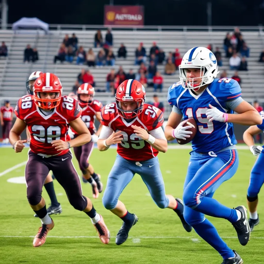 Football players from Ensworth and McCallie during a game