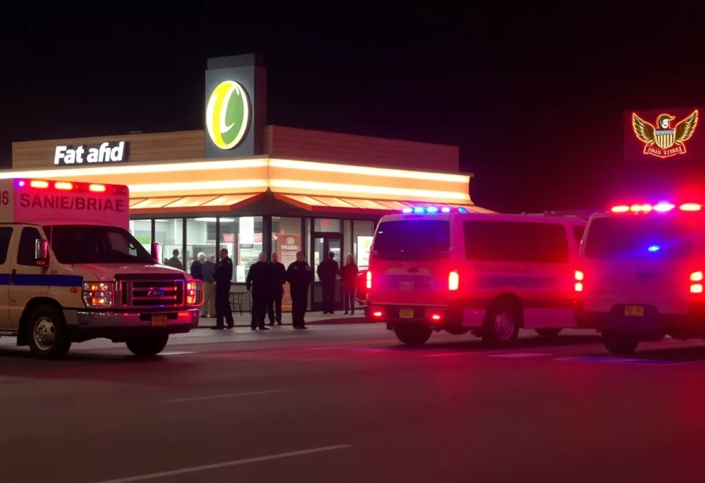 Emergency vehicles at the scene of a police shooting in Laguna Hills