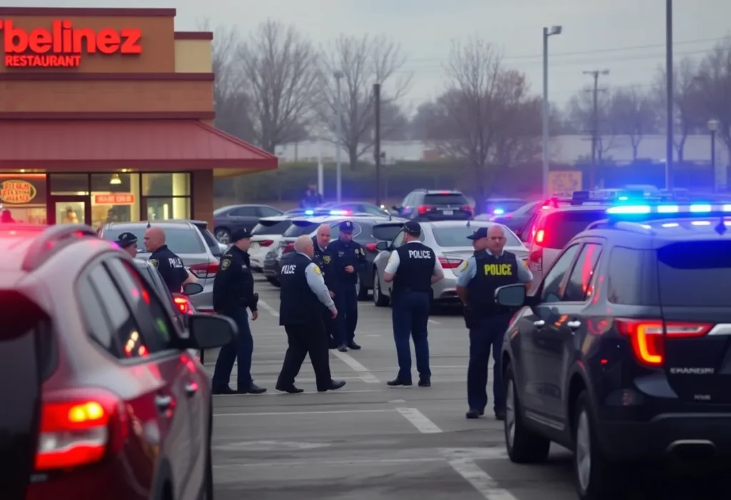 Scene of shootout in a restaurant parking lot