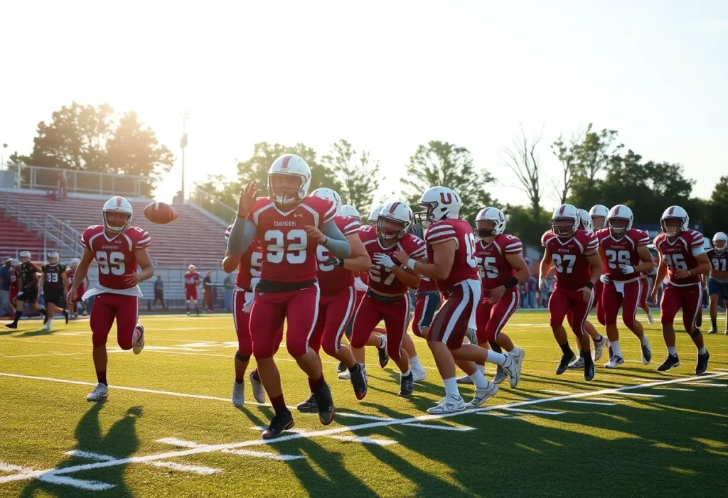 Mission Viejo football team celebrating a touchdown during a game.