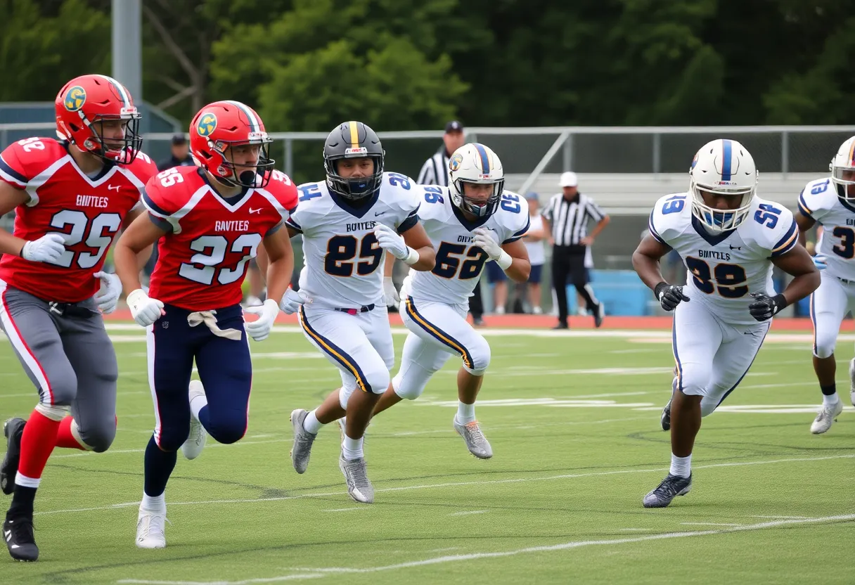 Mission Viejo football team during a game