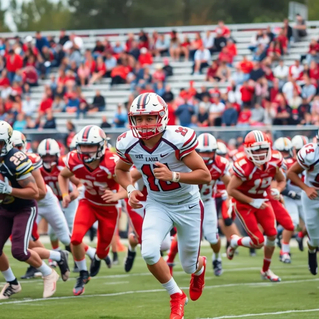 Mission Viejo players celebrating a touchdown during a football match