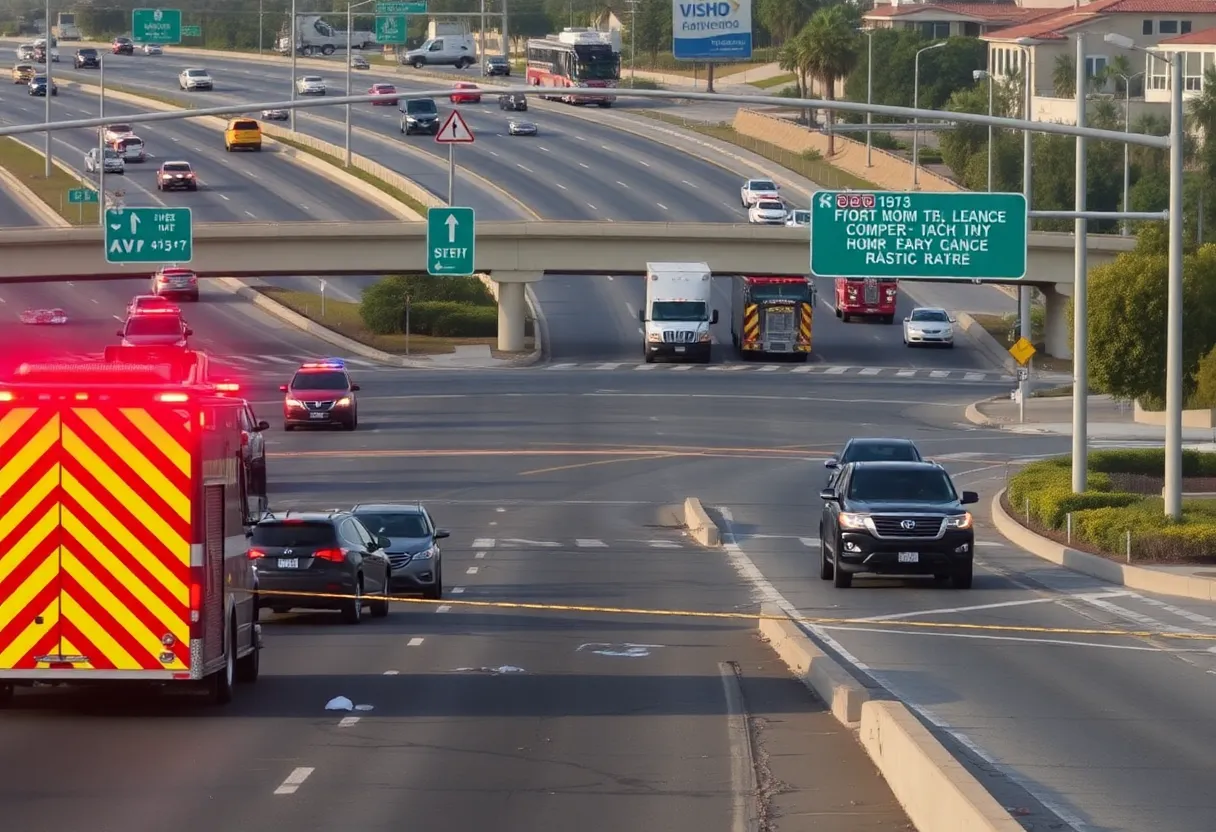 Scene of the head-on collision in Rancho Mission Viejo with emergency responders.