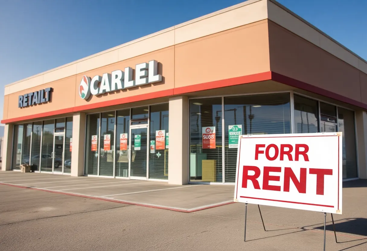 Closed retail store in California symbolizing business struggles.