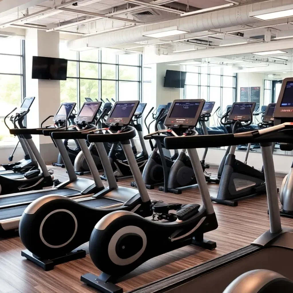 Showroom display of cardio machines at RX Fitness Equipment