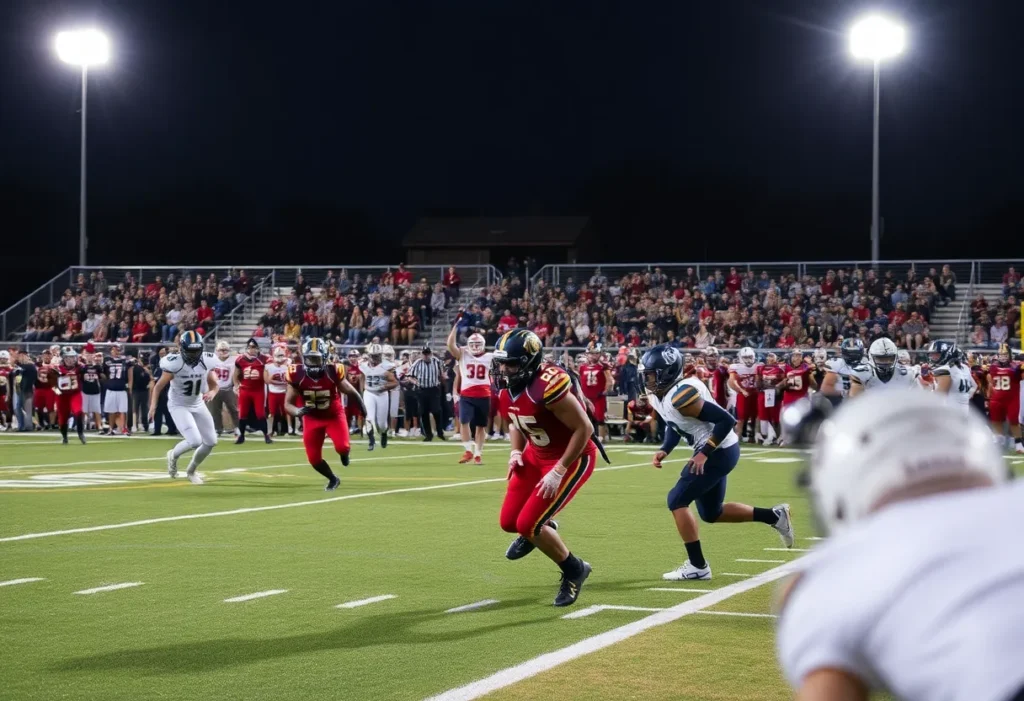 Sierra Canyon football team playing against Orange Lutheran