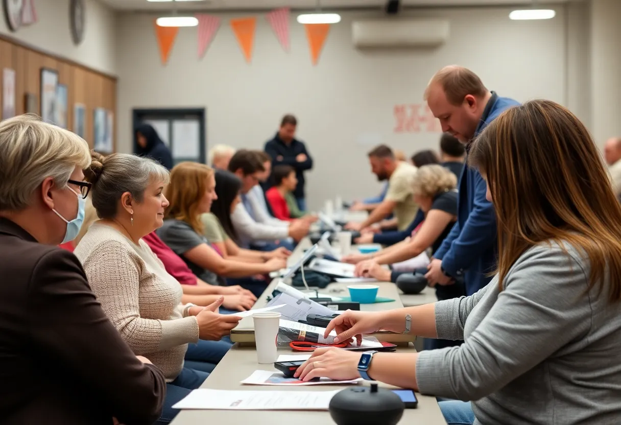 Community members participating in a blood donation drive