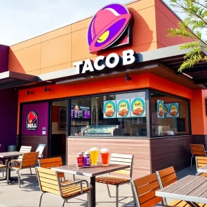 Taco Bell new concept in California with outdoor seating and beverage options