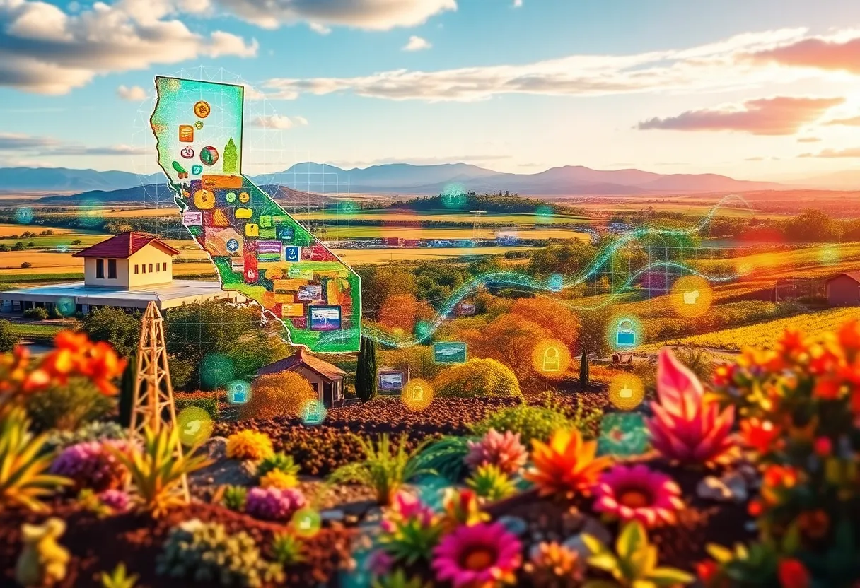 Abstract representation of California's economic growth