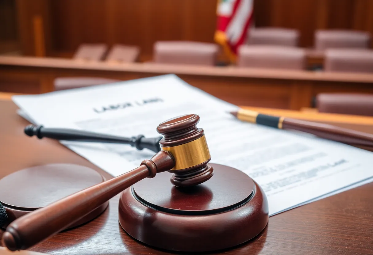 Representation of a courtroom decision regarding labor law
