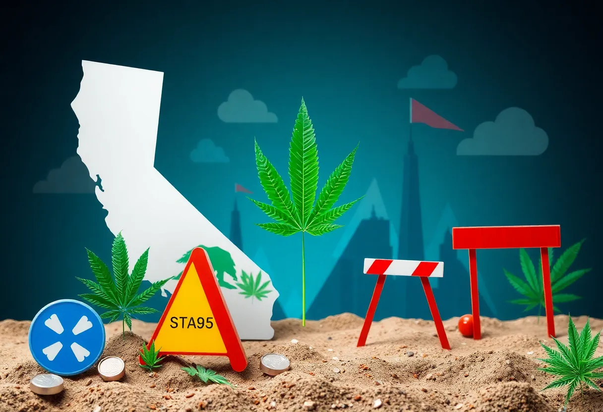 Abstract depiction of challenges in California's medical cannabis regulation