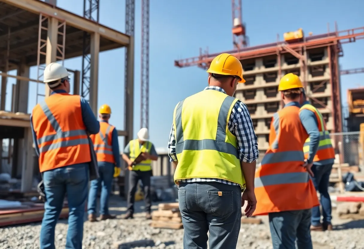 Construction workers adhering to workers' compensation insurance regulations