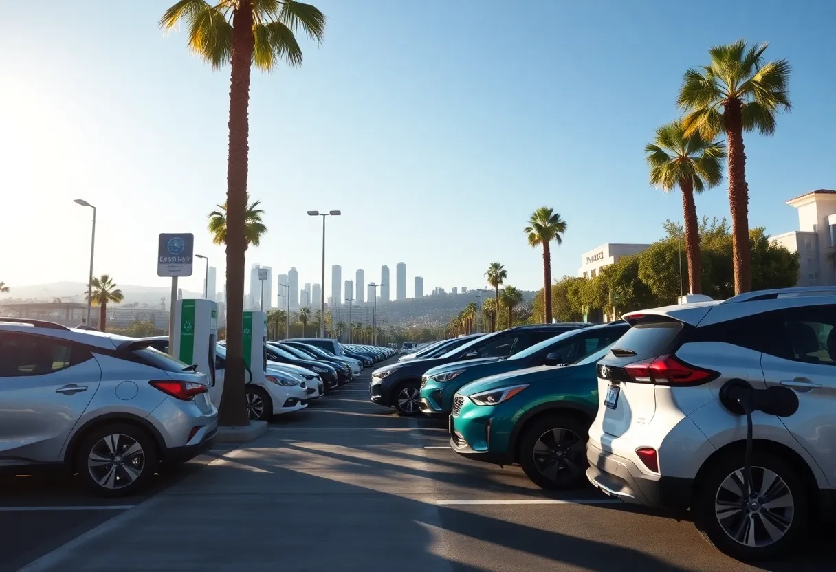 Zero-emission vehicles in California with charging stations
