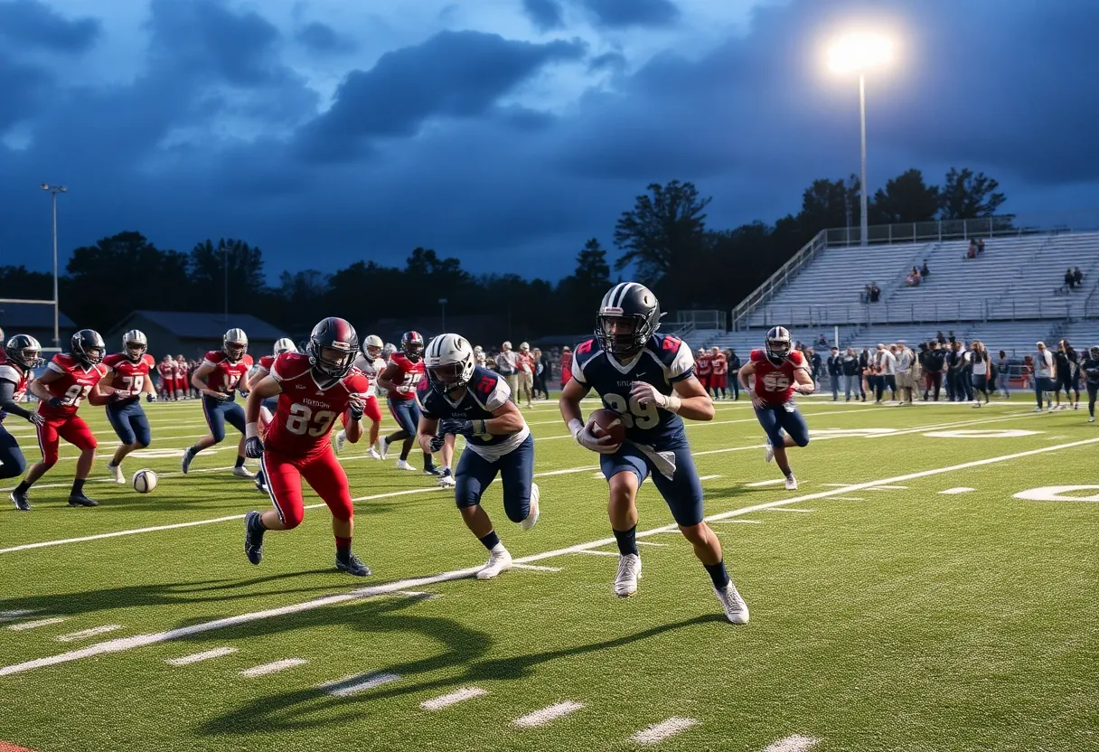 High school football match during CIF Southern Section playoffs