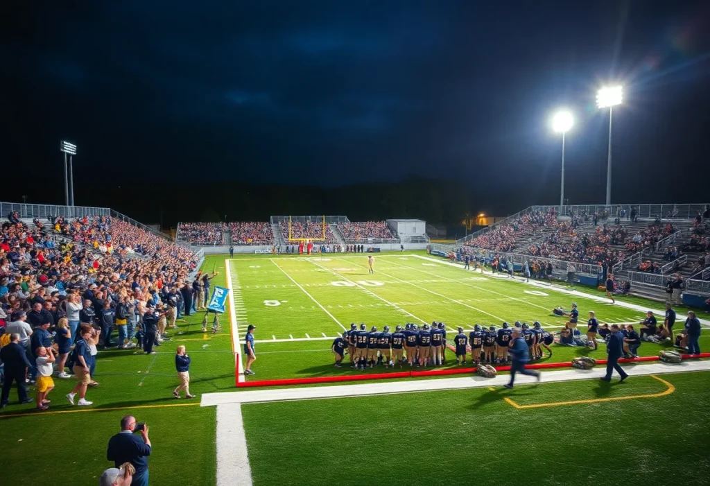 High school football game between the Griffins and Diablos