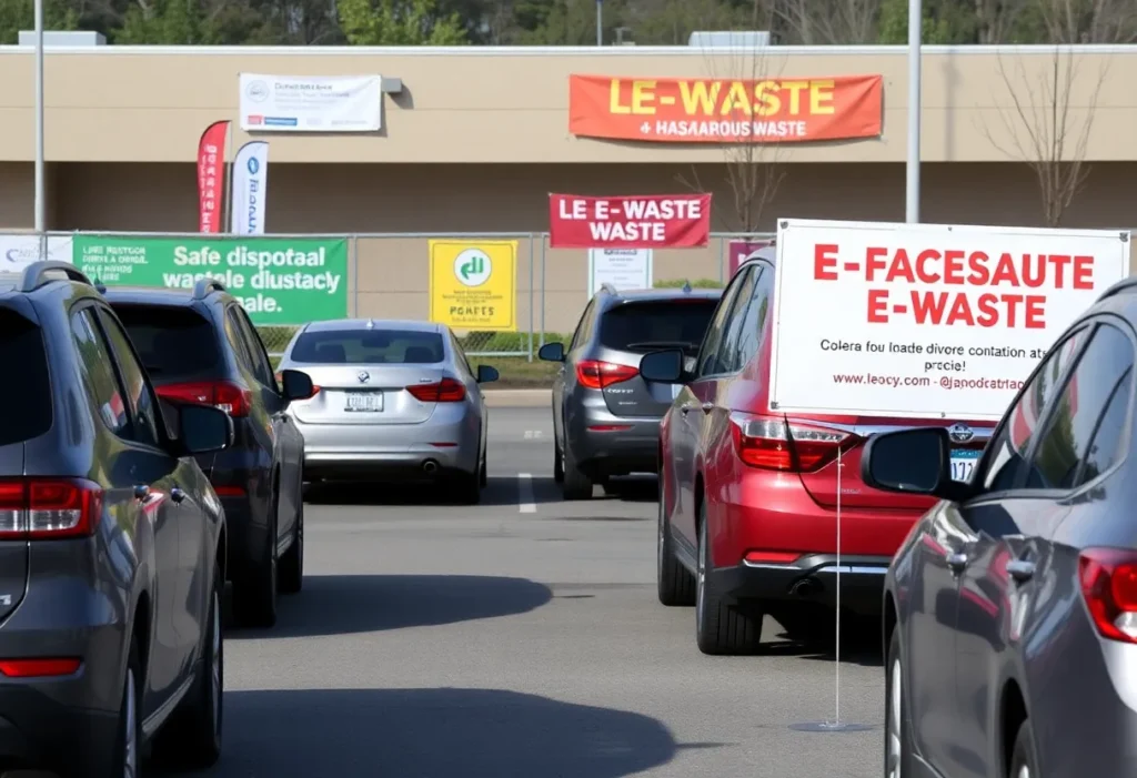 Drive-through hazardous waste collection event at Mission Viejo City Hall.