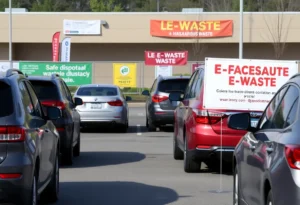 Drive-through hazardous waste collection event at Mission Viejo City Hall.