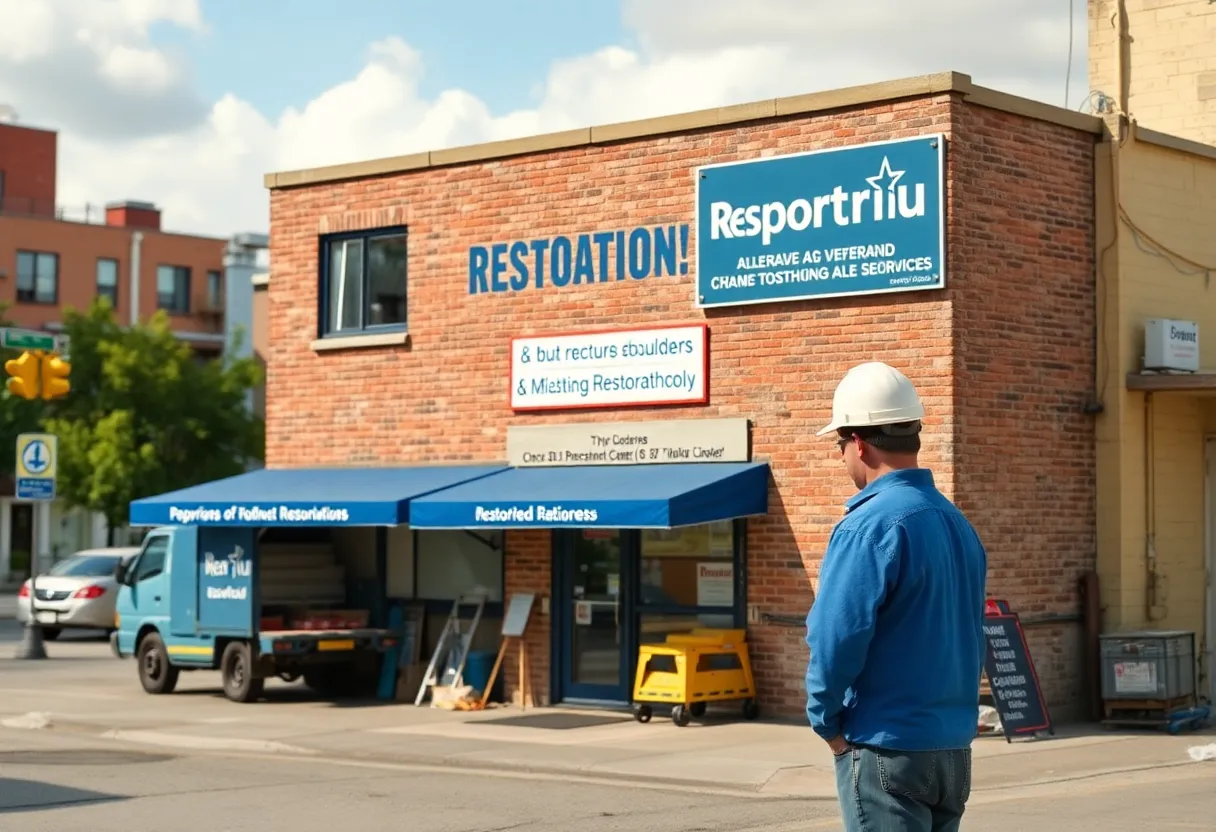 Immigrant franchise owners working in a restoration business.