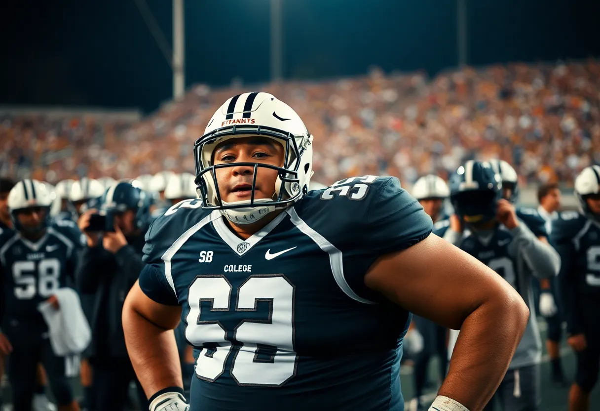 JD Hill preparing for his official visit to the University of Utah during a college football game.