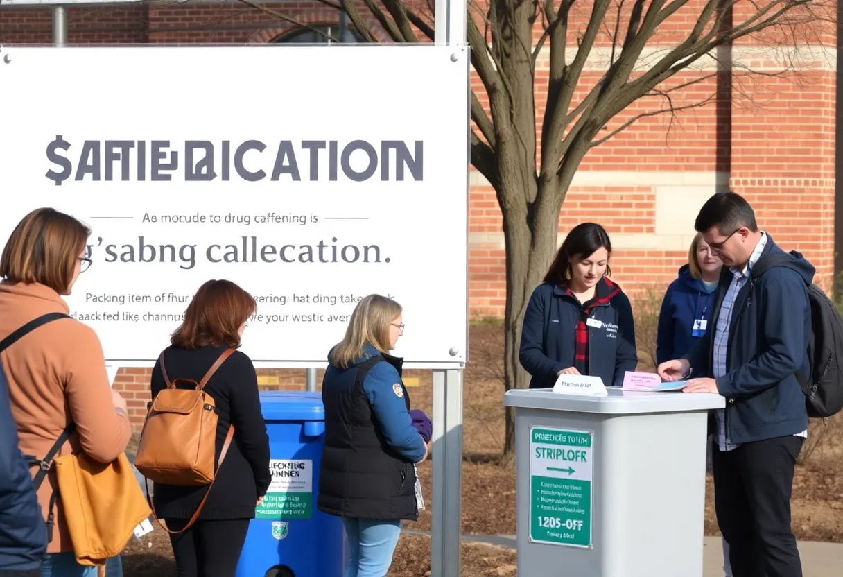 Community members participating in a drug take back event