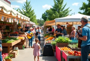 Stalls filled with fresh produce and crafts at the Mission Viejo Farmers Market
