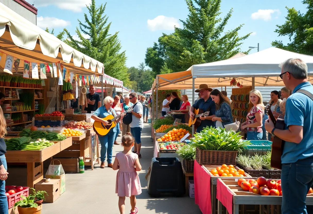 Stalls filled with fresh produce and crafts at the Mission Viejo Farmers Market